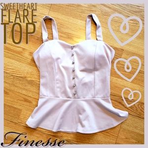 Finesse Womens Sweetheart Top Bow Back Pink Size M